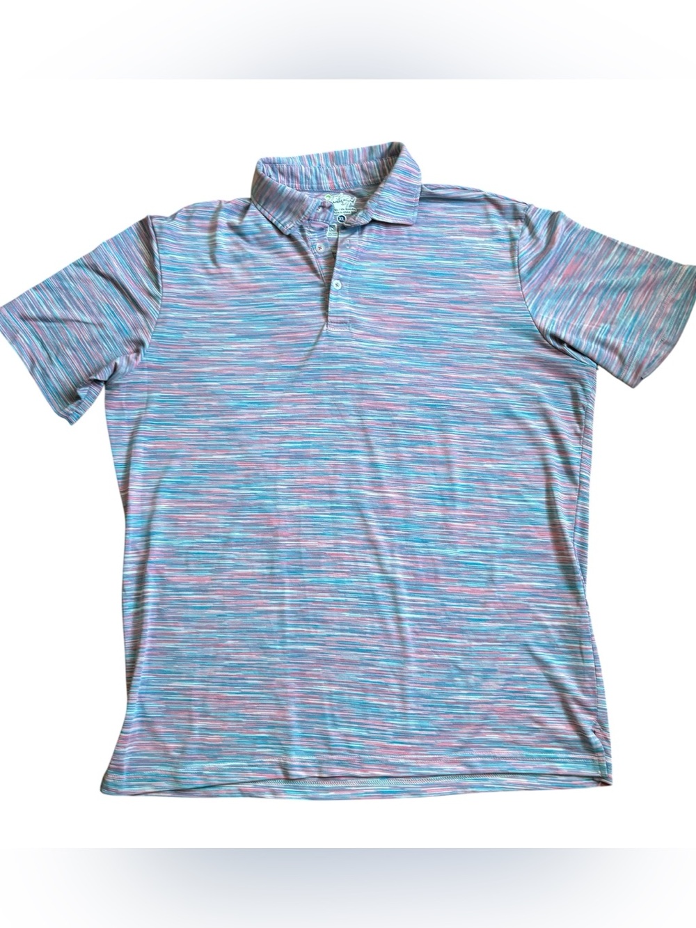 Tailorbyrd Men's Space-Dye Performance Polo Golf Shirt - Pastel Blue & Pink